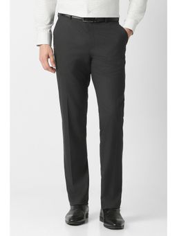 Van Heusen - Men Black Polyester Trousers