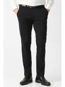 Van Heusen - Men Black Cotton Blend Trousers