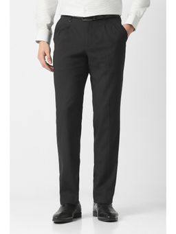 Van Heusen - Men Black Polyester Blend Trousers