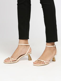 Twenty Dresses by Nykaa Fashion - Beige Pep With Strap Kitten Heels