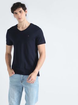 Tommy Hilfiger - Mens Navy Blue Solid T-Shirt