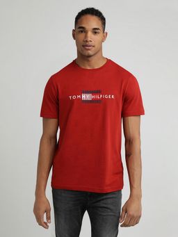 Tommy Hilfiger - Mens Red Solid T-Shirt