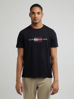 Tommy Hilfiger - Mens Navy Blue Solid T-Shirt