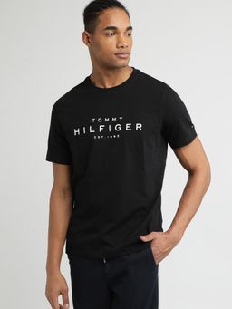 Tommy Hilfiger - Mens Black Solid T-Shirt