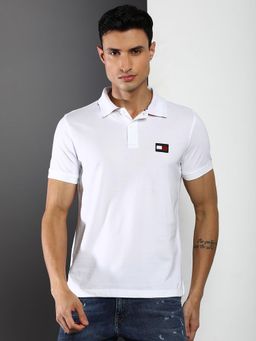 Tommy Hilfiger - Mens White Solid Polo T-Shirt