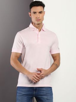 Tommy Hilfiger - Mens Pink Solid Polo T-Shirt