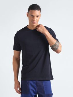 Tommy Hilfiger - Mens Navy Blue Cotton Solid T-Shirt