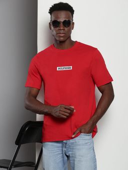 Tommy Hilfiger - Mens Red Solid T-Shirt
