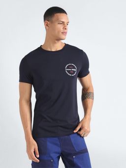 Tommy Hilfiger - Mens Navy Blue Solid T-Shirt