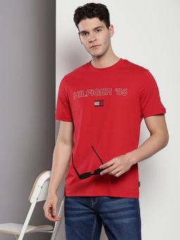 Tommy Hilfiger - Mens Red Solid T-Shirt