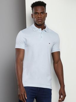 Tommy Hilfiger - Mens Blue Solid Polo T-Shirt