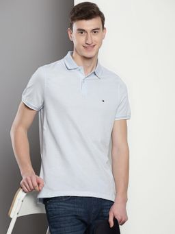 Tommy Hilfiger - Mens Blue Solid Polo T-Shirt