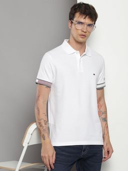 Tommy Hilfiger - Mens White Solid Polo T-Shirt