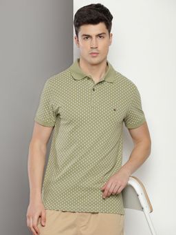Tommy Hilfiger - Mens Green Printed Polo T-Shirt