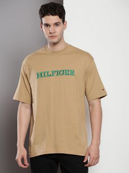 Tommy Hilfiger - Mens Beige Solid T-Shirt