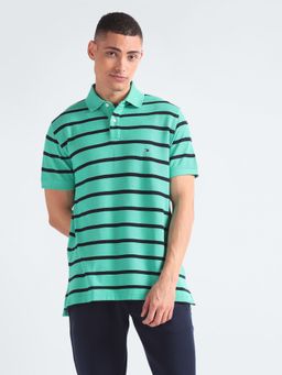 Tommy Hilfiger - Mens Green Stripes Polo T-Shirt