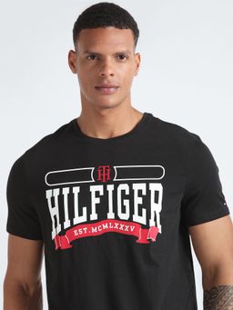 Tommy Hilfiger - Mens Black Solid T-Shirt
