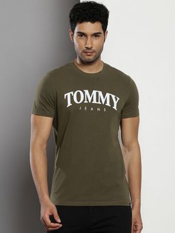 Tommy Hilfiger - Mens Green Solid T-Shirt