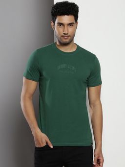 Tommy Hilfiger - Mens Green Solid T-Shirt