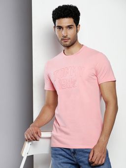 Tommy Hilfiger - Mens Pink Solid T-Shirt