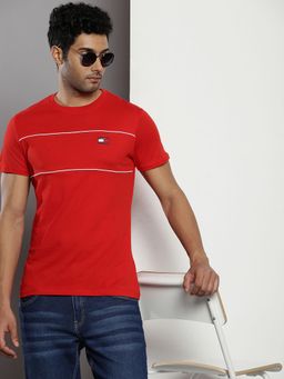 Tommy Hilfiger - Mens Red Solid T-Shirt