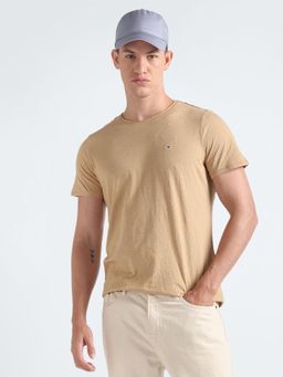Tommy Hilfiger - Mens Beige Solid T-Shirt