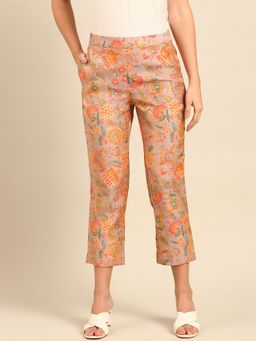ASMI By Mayank Modi - Pink Print Silk Brocade Chanderi Pants