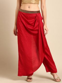 ASMI By Mayank Modi - Red Crush Silk Palazzo