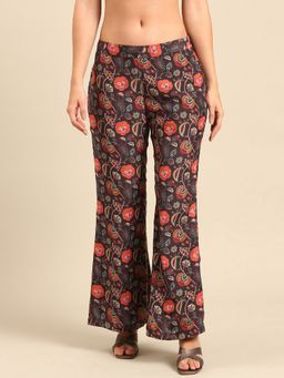 ASMI By Mayank Modi - Brown Black Mulsin Print Pants