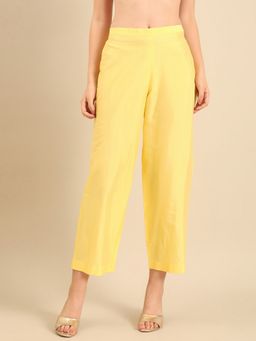 ASMI By Mayank Modi - Yellow Cotton Silk Pants