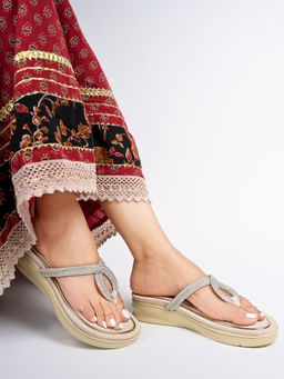 Shoetopia - Women Pink Wedge Sandals