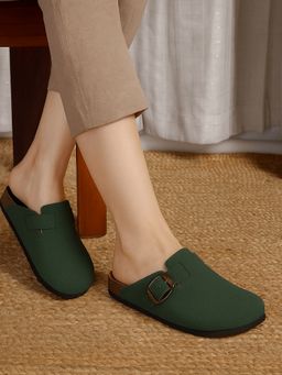 LYDC LONDON - Women Olive Pu Slip On Mules
