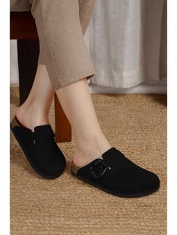 LYDC LONDON - Women Black Pu Slip On Mules
