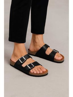 LYDC LONDON - Women Black Pu Slip On Sandals