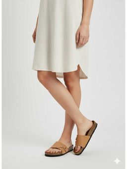 LYDC LONDON - Women Tan Pu Slip On Sandals