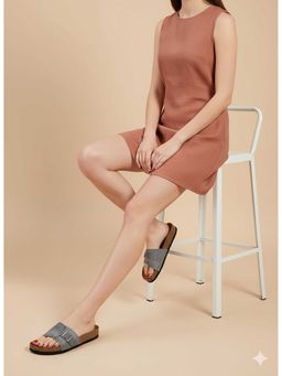 LYDC LONDON - Women Grey Pu Slip On Sandals