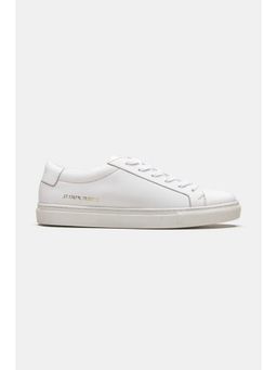 Oroh - Women White Leather Lace-Ups Sneakers