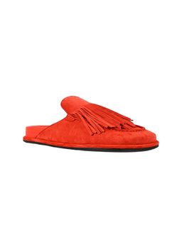 Vanilla Moon - Women Red Leather Slip On Mules