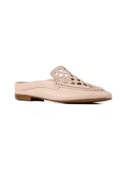 Vanilla Moon - Women Off White Leather Slip On Mules