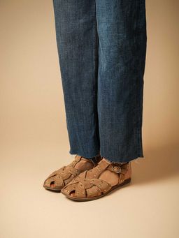 Theater - Women Tan PU Buckle Sandals