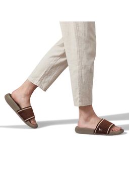 Neeman's - Men Beige Knitted Slip On Sliders