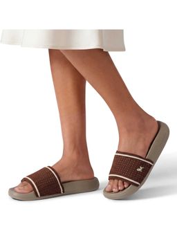 Neeman's - Women Brown Knitted Slip On Sliders