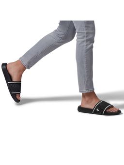 Neeman's - Women Black Knitted Slip On Sliders
