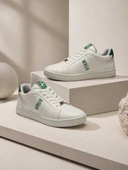 WROGN - Men White Polyurethane (PU) Lace-Ups Sneakers