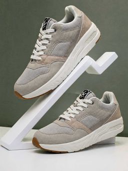 WROGN - Men Beige PU Lace-Ups Sneakers