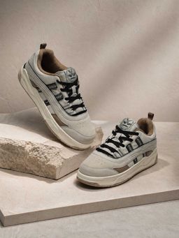 WROGN - Men Grey Polyurethane (PU) Lace-Ups Shoes