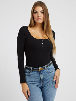 Guess - Black Jewel Buttons Top