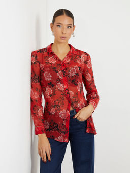 Guess - Floral Red All Over Print Shirt