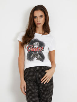 Guess - White Front Print T-Shirt