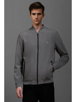 Louis Philippe - Men Casual Grey Solid Jackets